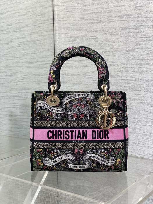 Dior Printed Tote with intricate design elements Black 01A