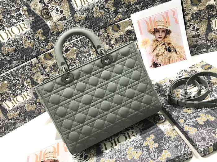 Dior Quilted Tote Grey 01A 3