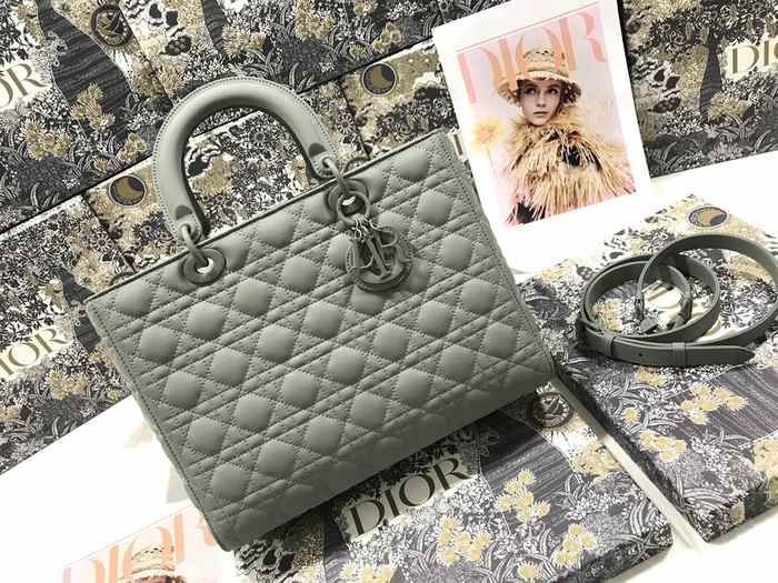 Dior Quilted Tote Grey 01A 3