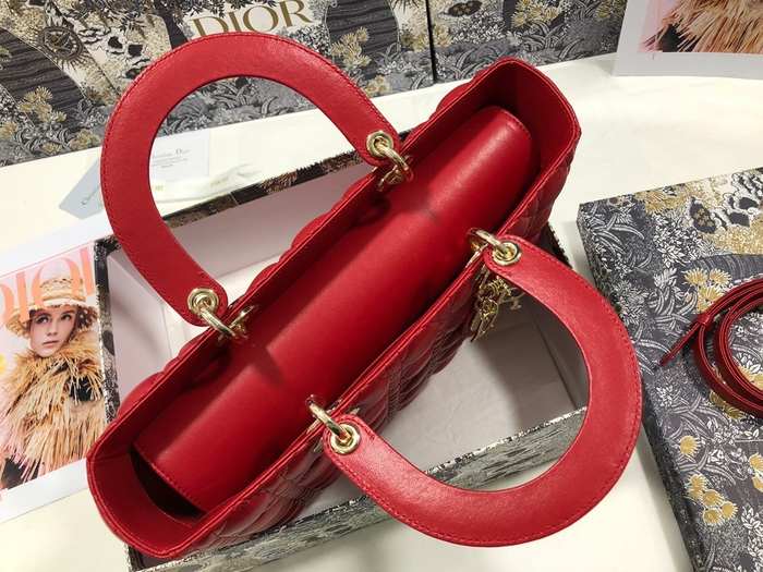 Dior Quilted Tote Red 01A