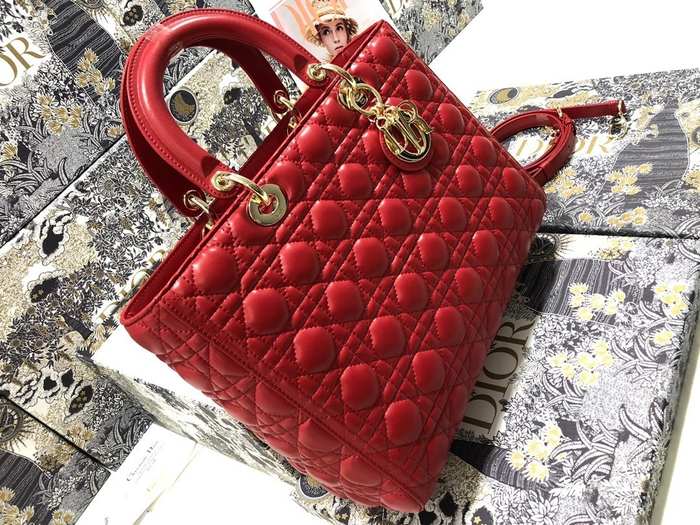 Dior Quilted Tote Red 01A