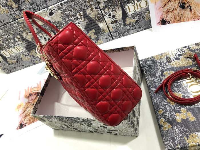 Dior Quilted Tote Red 01A