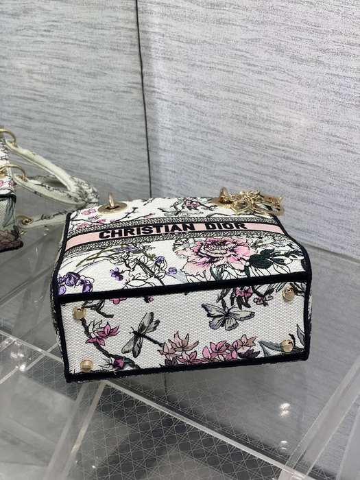 Dior Tote Bag with Floral Design White 01A