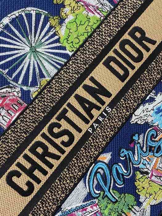 Dior Tote bag with artistic elements Navy 01A