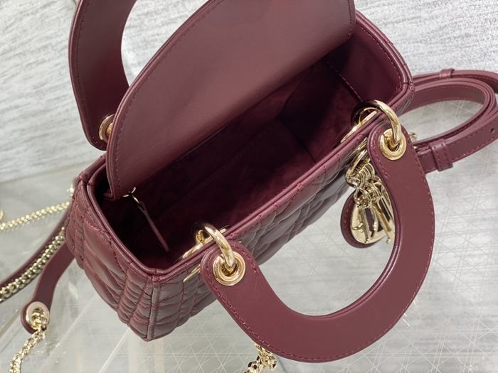 Dior Tote bag with stylish accents Burgundy 01A