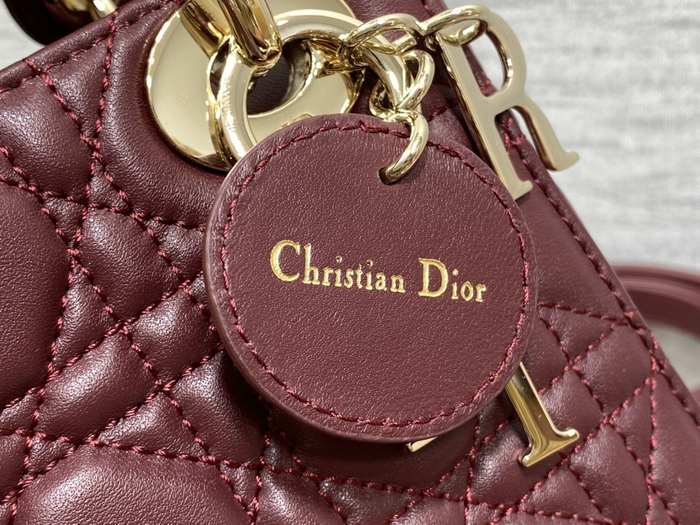 Dior Tote bag with stylish accents Burgundy 01A