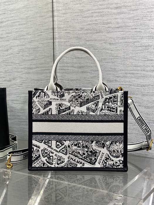 Dior Tote bag with stylish traits Black 01A