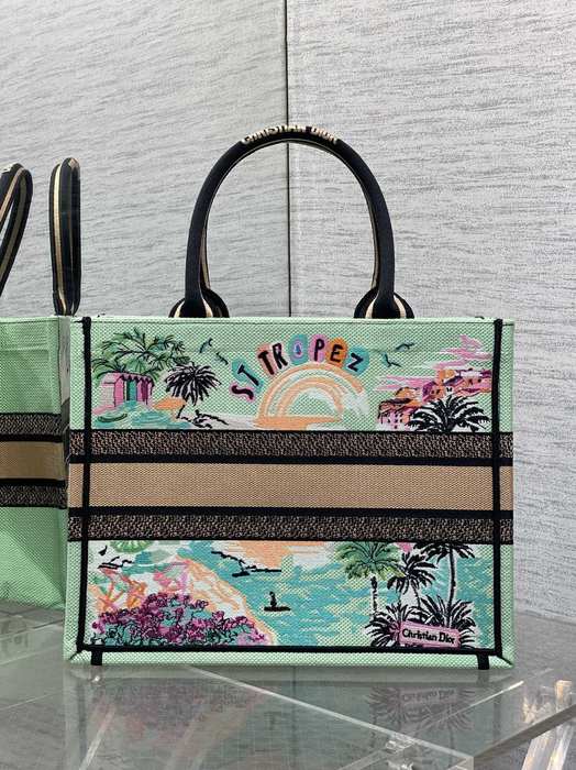 Dior Tote bag with stylish traits Green 01A