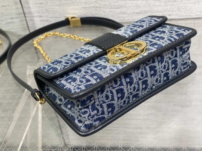 Dior Tote bag with stylish traits Navy 01A 8