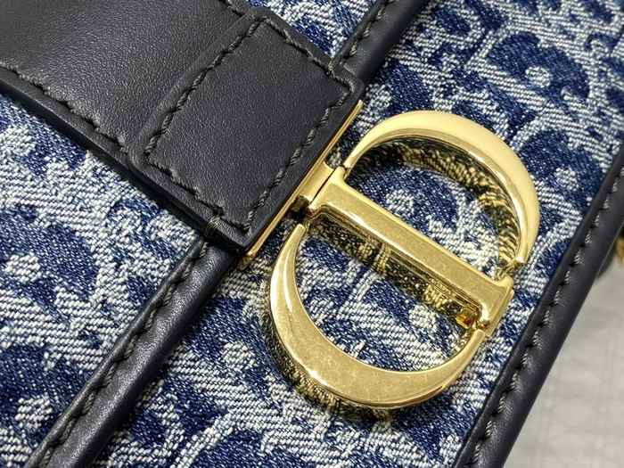 Dior Tote bag with stylish traits Navy 01A 8