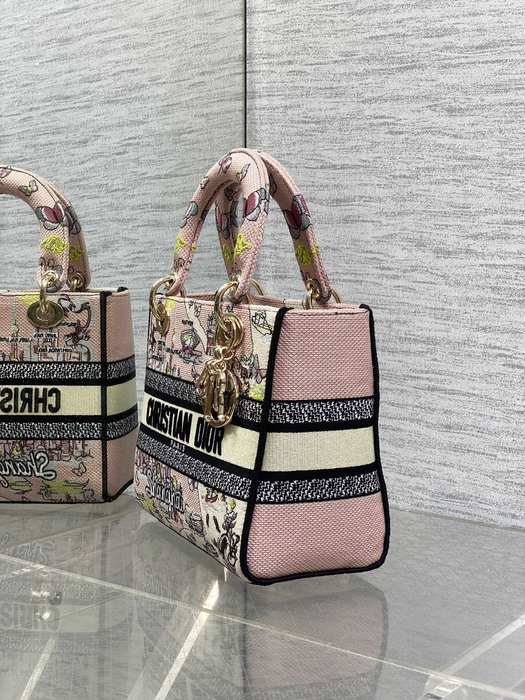 Dior Tote bag with stylish traits Pink 01A