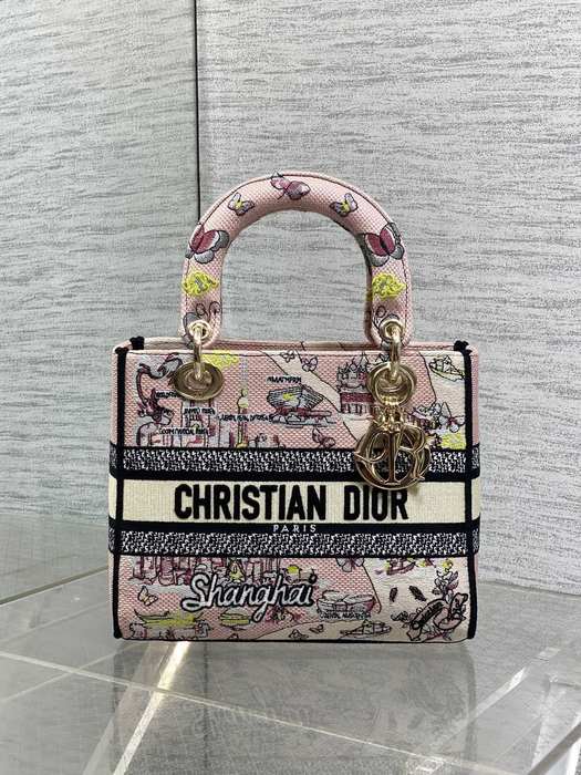 Dior Tote bag with stylish traits Pink 01A
