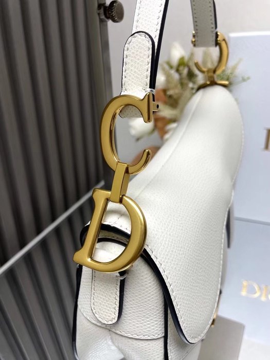 Dior Tote bag with stylish traits White 01A 6