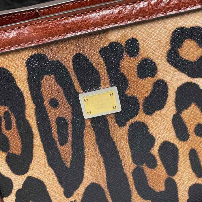 DolceGabbana Leopard Print Tote Brown 01A