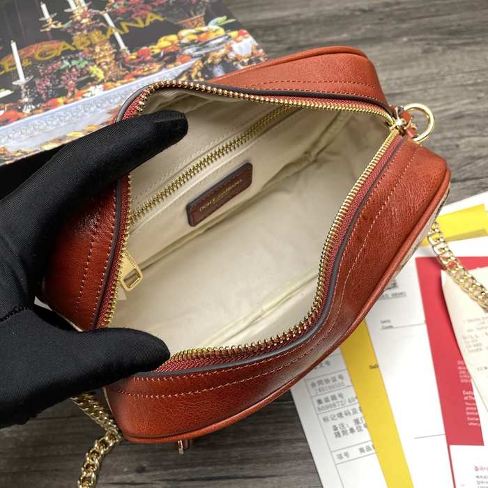 DolceGabbana Leopard Print Tote with Strap Brown 01A