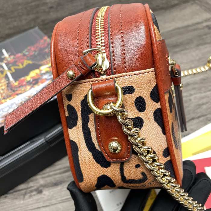 DolceGabbana Leopard Print Tote with Strap Brown 01A