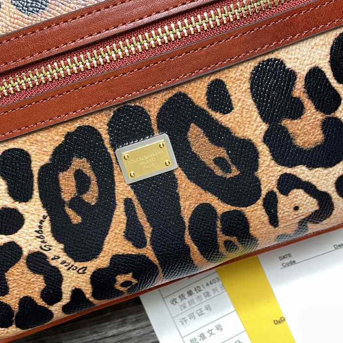 DolceGabbana Leopard Print Tote with Strap Brown 01A