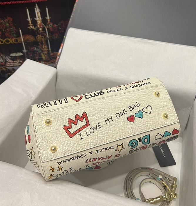 DolceGabbana Tote bag with artistic design White 01A