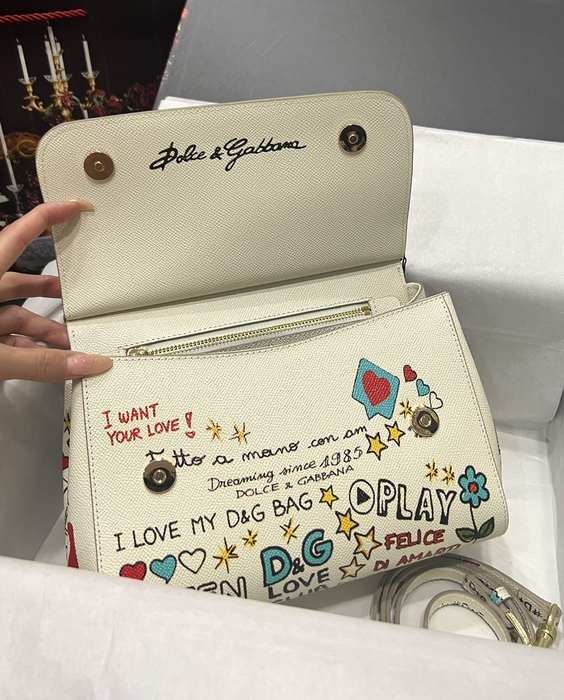 DolceGabbana Tote bag with artistic design White 01A