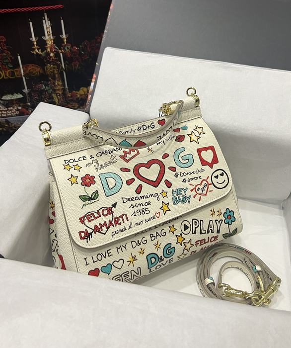 DolceGabbana Tote bag with artistic design White 01A