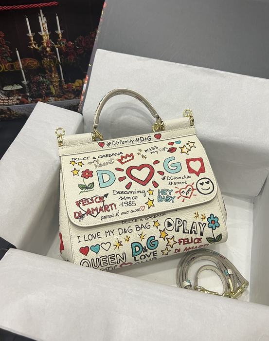 DolceGabbana Tote bag with artistic design White 01A