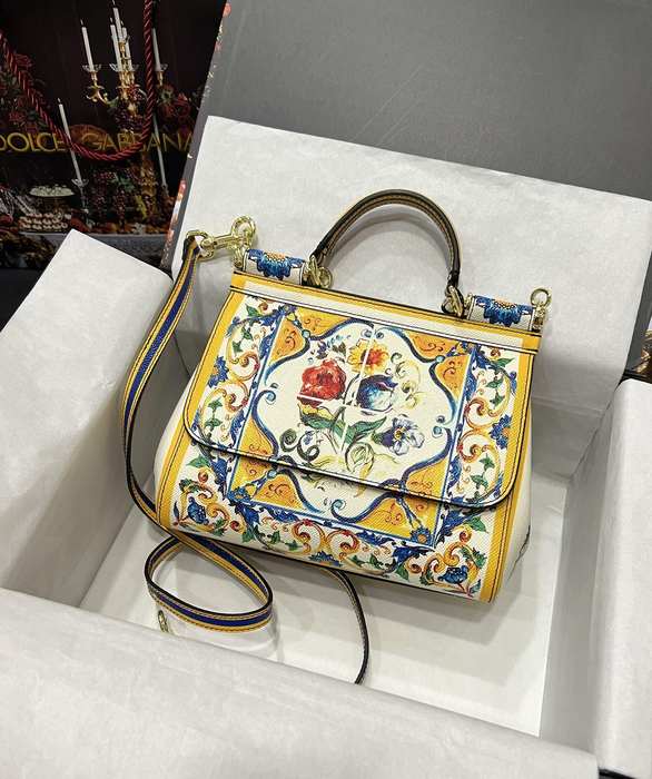 DolceGabbana Tote bag with floral design traits Beige 01A