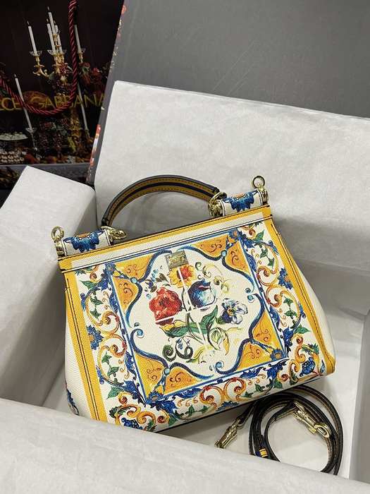 DolceGabbana Tote bag with floral design traits Beige 01A