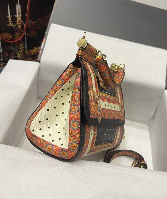 DolceGabbana Tote with artistic patterns Brown 01A