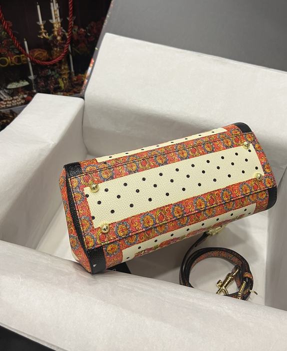 DolceGabbana Tote with artistic patterns Brown 01A