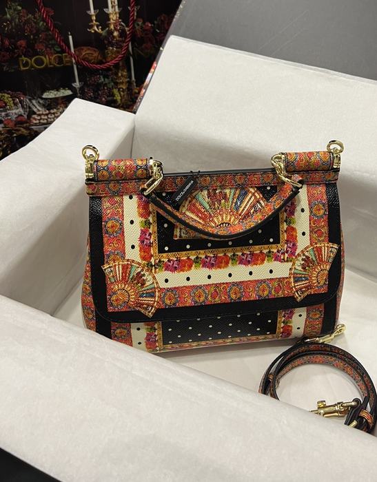 DolceGabbana Tote with artistic patterns Brown 01A