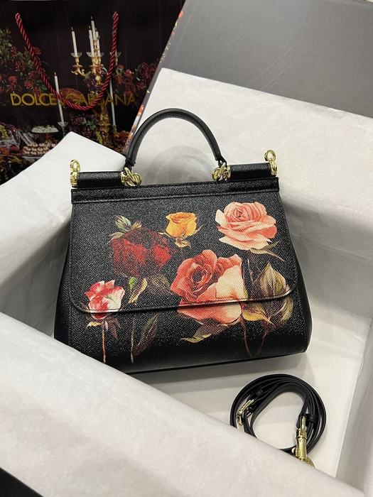 DolceGabbana Tote with floral design traits Black 01A