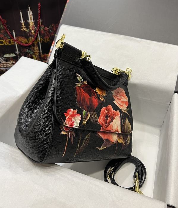 DolceGabbana Tote with floral design traits Black 01A