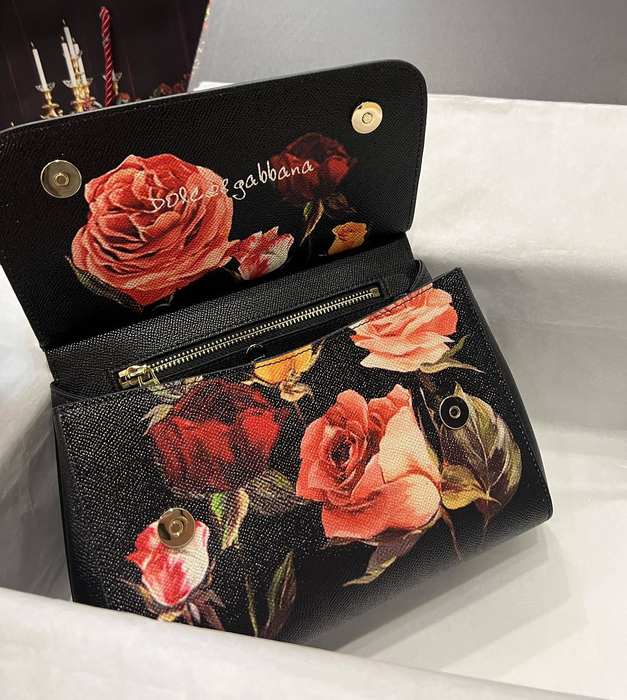 DolceGabbana Tote with floral design traits Black 01A