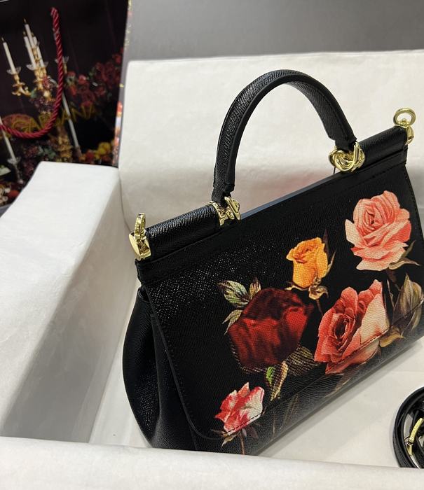 DolceGabbana Tote with floral design traits Black 01A