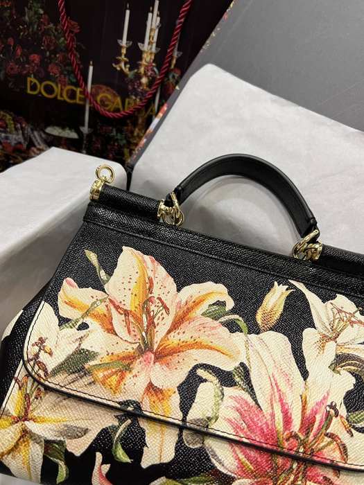 DolceGabbana Tote with floral design traits Yellow 01A