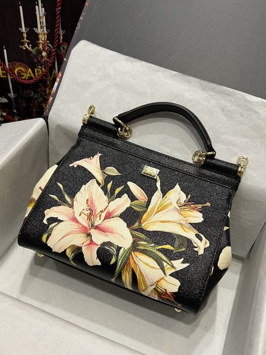 DolceGabbana Tote with floral design traits Yellow 01A