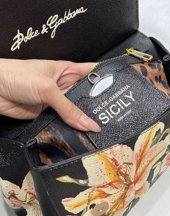 DolceGabbana Tote with floral design traits Yellow 01A