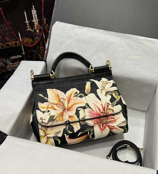 DolceGabbana Tote with floral design traits Yellow 01A
