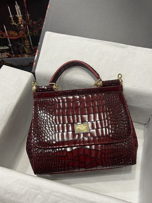 DolceGabbana Tote with textured leather Burgundy 01A