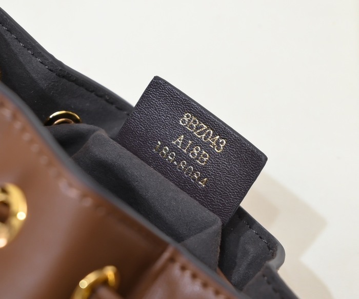 Fendi Canvas Tote with Leather Details Brown 01A