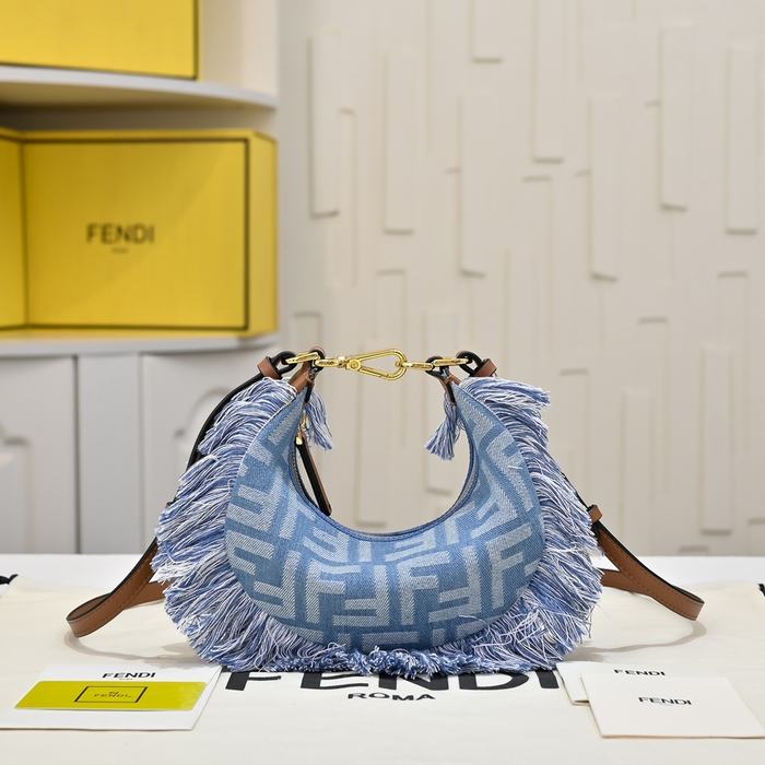 Fendi Tote Bag with Stylish Features Blue 01A 2