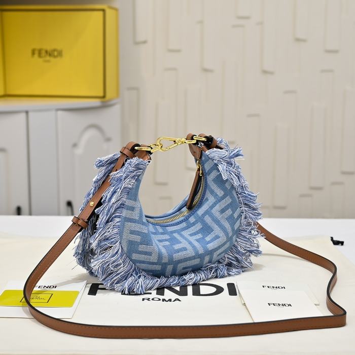 Fendi Tote Bag with Stylish Features Blue 01A 2