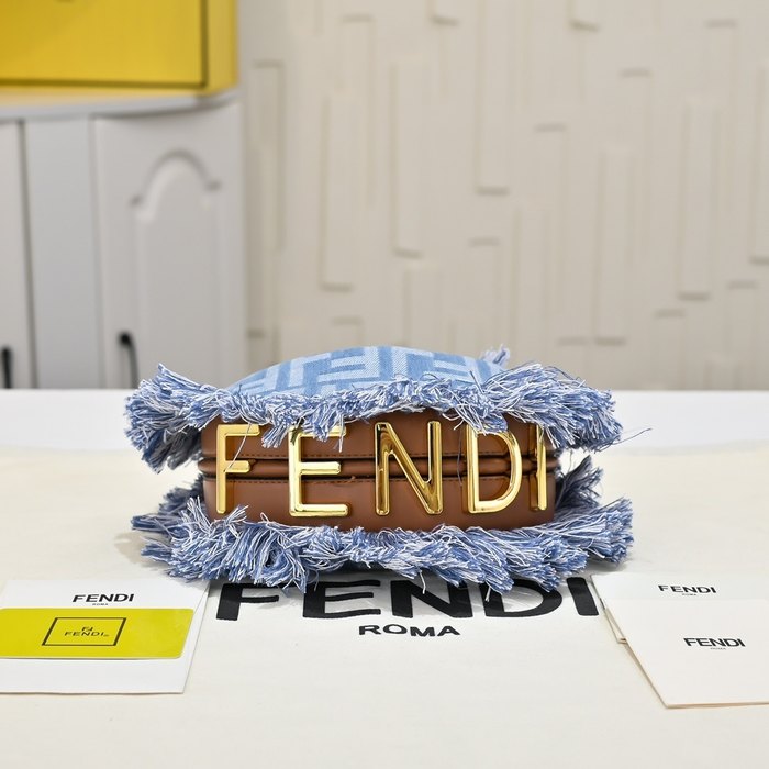 Fendi Tote Bag with Stylish Features Blue 01A 2