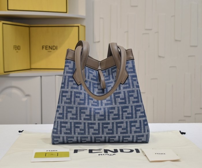 Fendi Tote Bag with Stylish Features Blue 01A 3