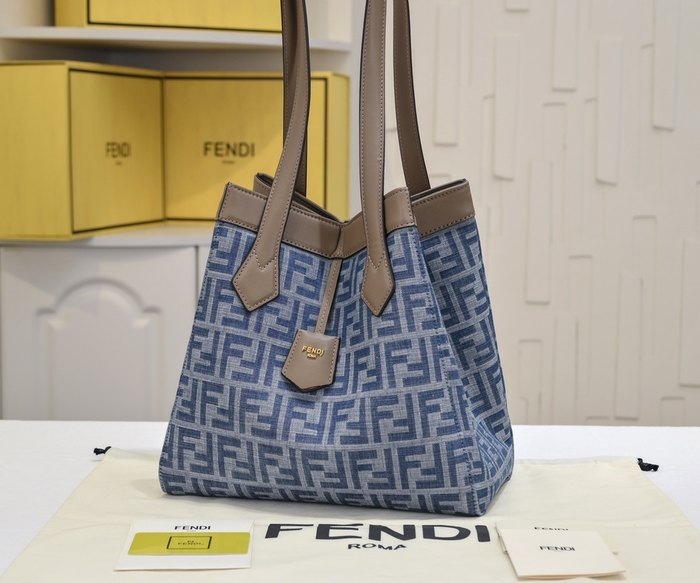 Fendi Tote Bag with Stylish Features Blue 01A 3