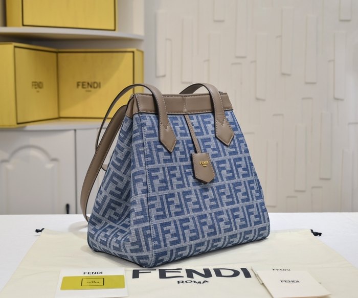Fendi Tote Bag with Stylish Features Blue 01A 3