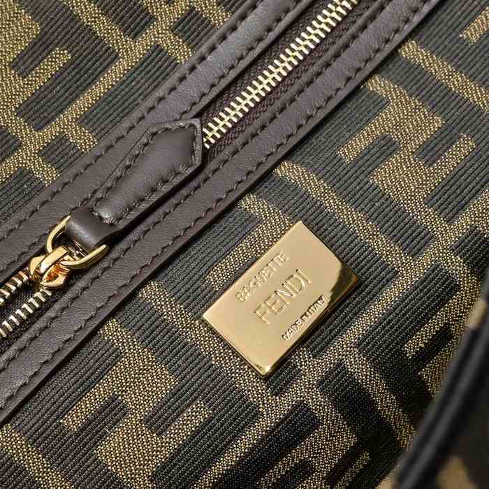 Fendi Tote Bag with stylish traits Brown 01A 2