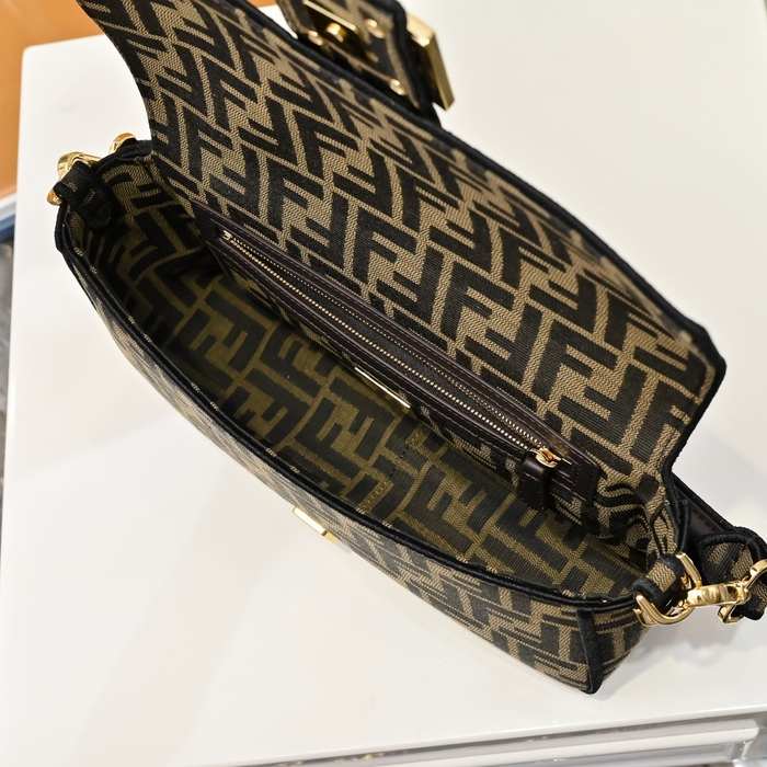 Fendi Tote Bag with stylish traits Brown 01A 2