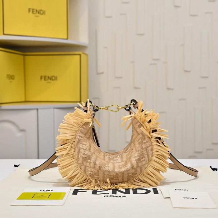 Fendi Tote bag with fringing Beige 01A