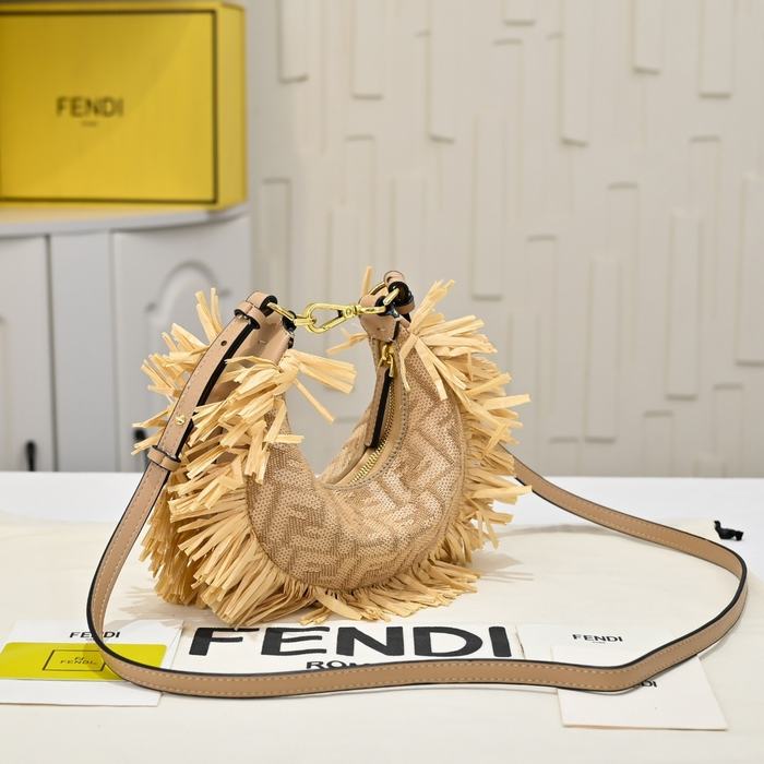 Fendi Tote bag with fringing Beige 01A